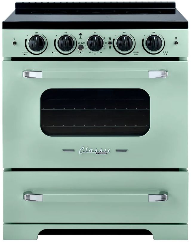 Unique Appliances Classic Retro 30" Summer Mint Green Slide-In Induction Range-0