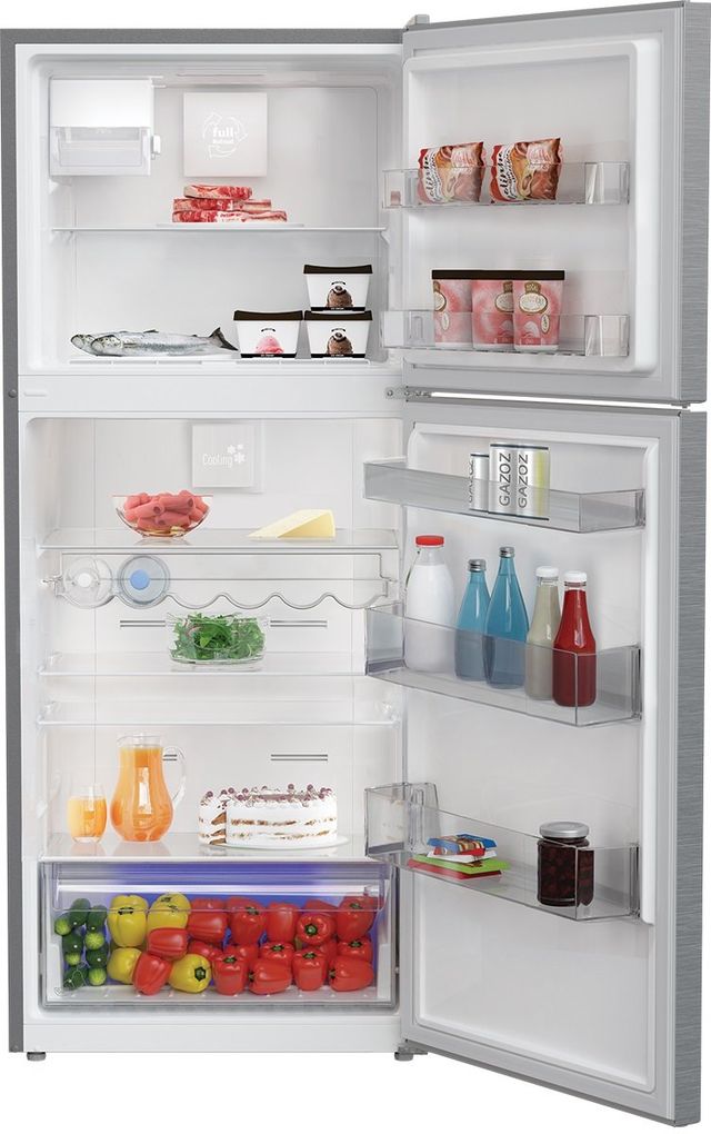 Blomberg® 28 in. 13.5 Cu. Ft. Stainless Steel Counter Depth Top Freezer Refrigerator-2