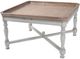 A & B Home Alcott Natural Coffee Table with White Base -0