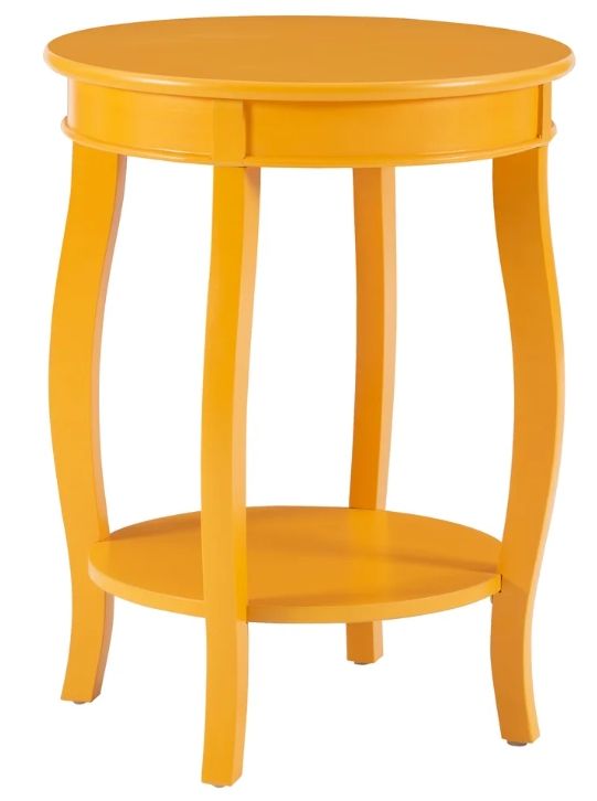 Powell® Rainbow Yellow Round Side Table-0