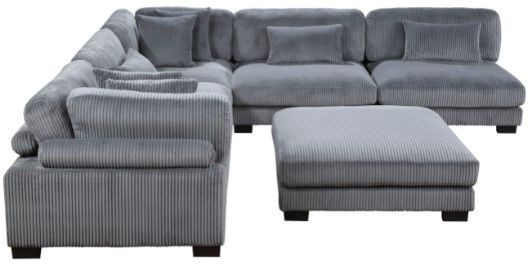 Mazin Furniture Traverse 2-Piece Gray Sectional Set-1