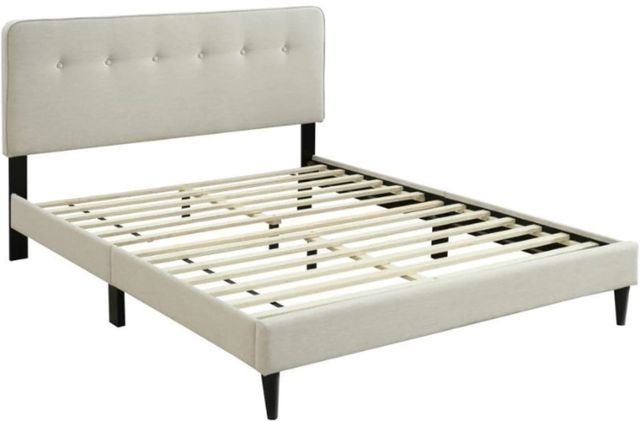 Bernards Amelia Beige King Panel Bed with USB Port-0