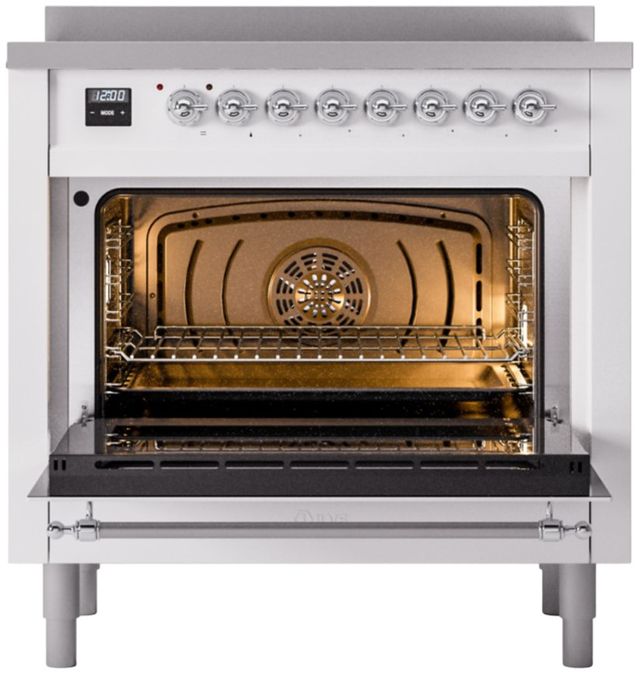 Ilve® Nostalgie II Series 36" White Pro Style Induction Range-2
