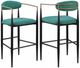 Coaster® Tina 2-Piece Black/Green Upholstered Bar Stool Set-0