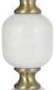 A & B Home Gold Round Side Table with White Base-4