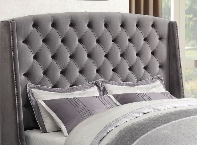 Coaster® Pissarro Grey Queen Upholstered Bed-2