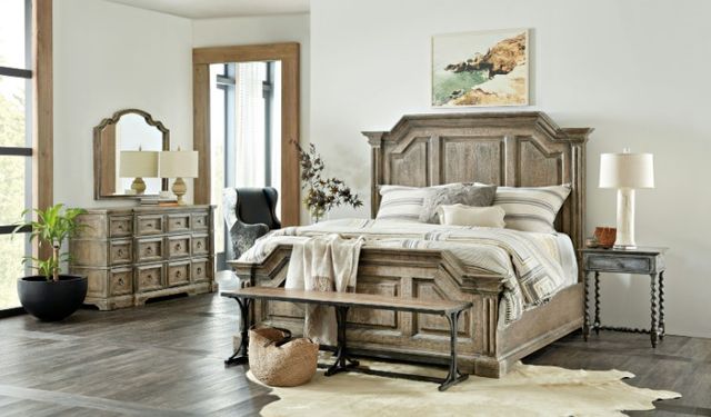 Hooker® Furniture La Grange Von Rosenberg Black/Wash Off Bed Bench-1