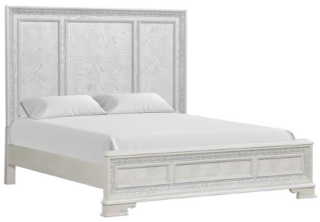 Furniture of America® Stella Mia Creamy White Eastern King Panel Bed-0