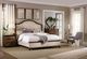 Hooker® Furniture Leesburg Alabaster/Mahogany Queen Upholstered Panel Bed with Nailhead Trim-1
