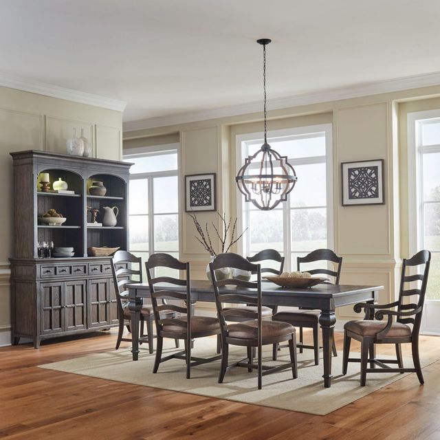 Liberty Furniture Paradise Valley 7-Piece Saddle Brown/Tobacco Alternate Dining Table Set-1