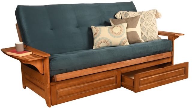 Kodiak Furniture Phoenix Barbados/Suede Navy Full Storage Futon with Mattress-0