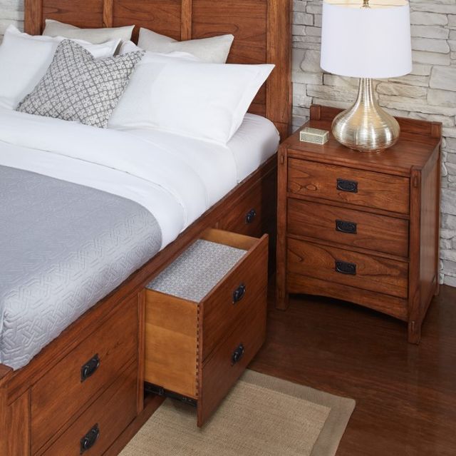 A-America® Mission Hill Bedroom Harvest Queen Captain Bed-1