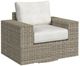 Elements International Carmona Beige/Natural Fabric/Olefin Outdoor Swivel Chair-0