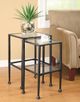 Coaster® Leilani 2-Piece Glass Top Nesting Tables with Black Metal Base -1