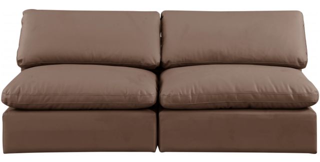 Meridian Furniture Comfy 2-Piece Brown Vegan Leather Sofa-1