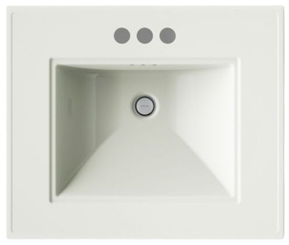 Kohler Memoirs® Stately Dune 25" Centerset Rectangular Pedestal Bathroom Sink-4