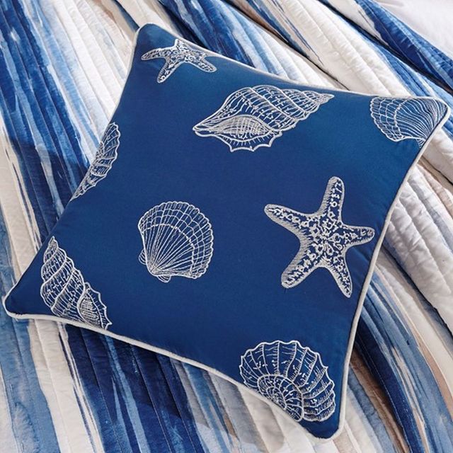 Olliix by Madison Park Blue King/California King Marina 6-Piece Quilted Coverlet Set-3