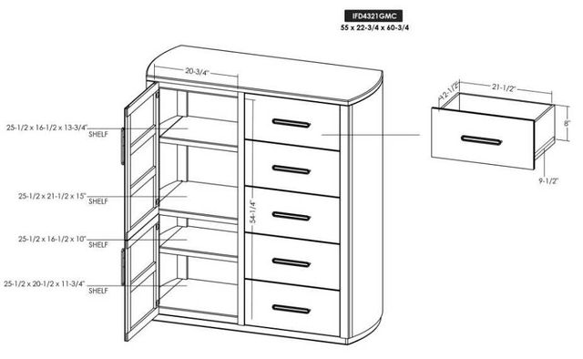 International Furniture Direct Balam White Gentleman's Chest-2
