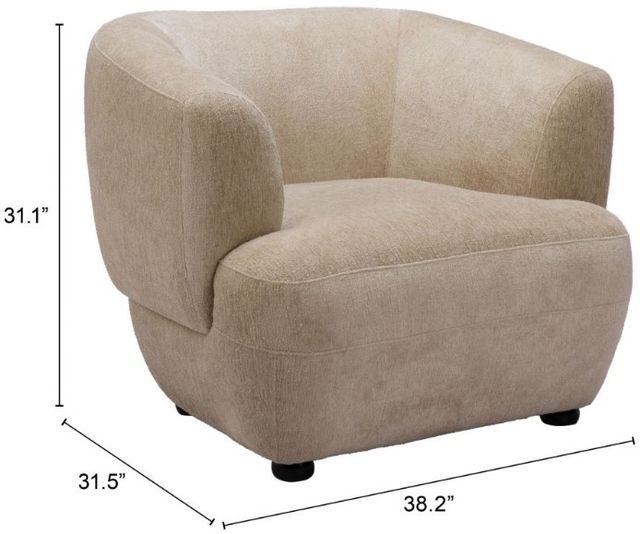 Zuo® Modern Bekker Golden Beige Accent Chair-1