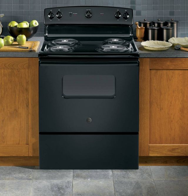 GE 30 Inch Black Freestanding Electric Range