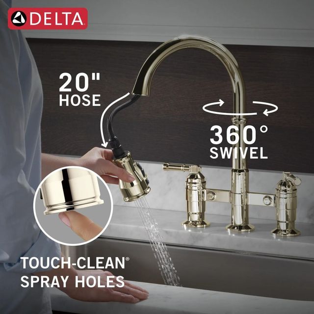 Delta Broderick® Polished Nickel Two Handle Kitchen Faucet -4