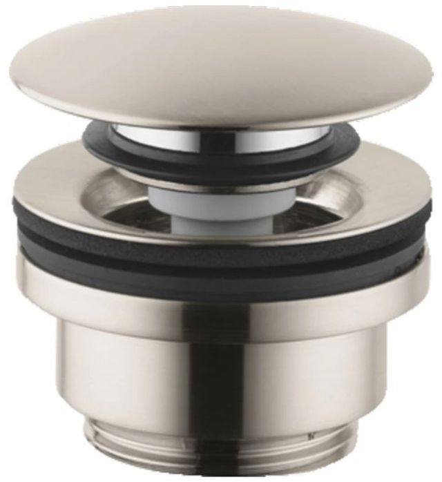 Hansgrohe Brushed Nickel Push-Open Drain for Sinks-0