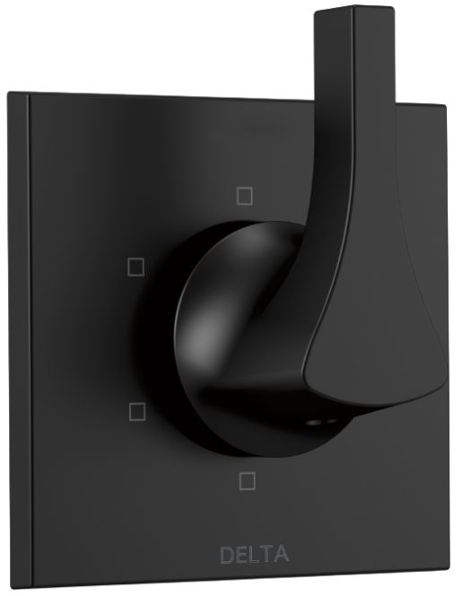 Delta Zura® Matte Black 6-Setting 3-Port Diverter Trim-0