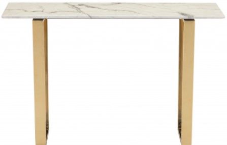 Zuo® Modern Atlas White Console Table with Gold Base-1