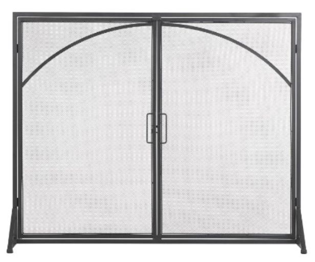 Deco Marche Black Metal Single Panel Fireplace Screen-2