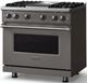 Viking® 5 Series 36" Damascus Gray Pro Style Gas (LP) Range with Polished Chrome Trim-2
