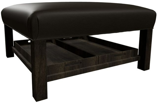 Craftmaster® Customizable CM Leather Cocktail Ottoman with 2-Trays-1