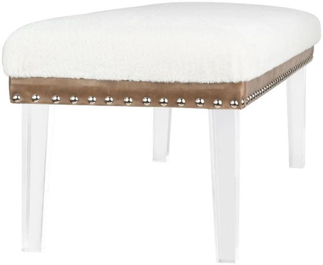 Jofran Inc. Brianna Snow Upholstered Bench-3