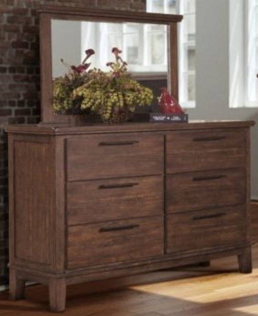New Classic® Home Furnishings Cagney 4-Piece Chestnut Brown Queen Upholstered Storage Panel Bedroom Set-2
