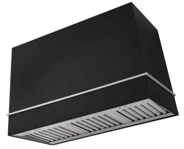 AGA Loge 48" Matte Black Wall Mounted Range Hood with Brushed Brass Trim-0