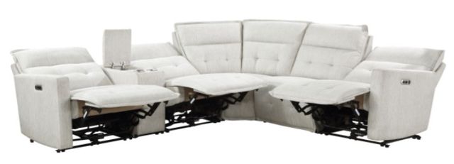 Homelegance® Salida 6-Piece White Power Reclining Sectional with Power Headrests-3