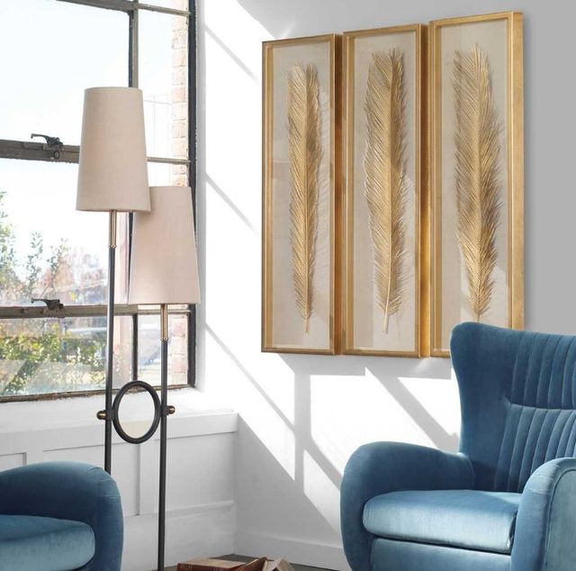 Uttermost® Palma 3-Piece Gold Shadow Boxes Wall Art Set-1