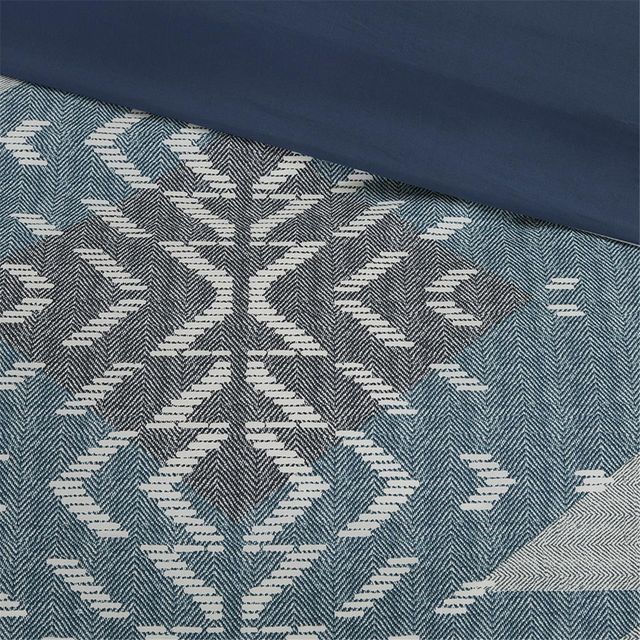 Olliix by INK+IVY 3 Piece Blue King/California King Nova Duvet Cover Mini Set-4