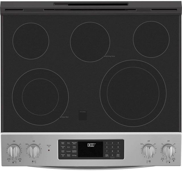 GE® 30" Slide In Electric Convection Double Oven Range-3