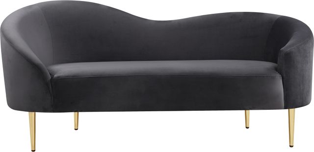 Meridian Furniture Ritz Grey Velvet Loveseat-1