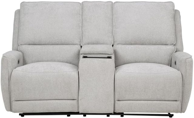 Coaster® Sylmar Dove Grey Upholstered Power Reclining Loveseat-1