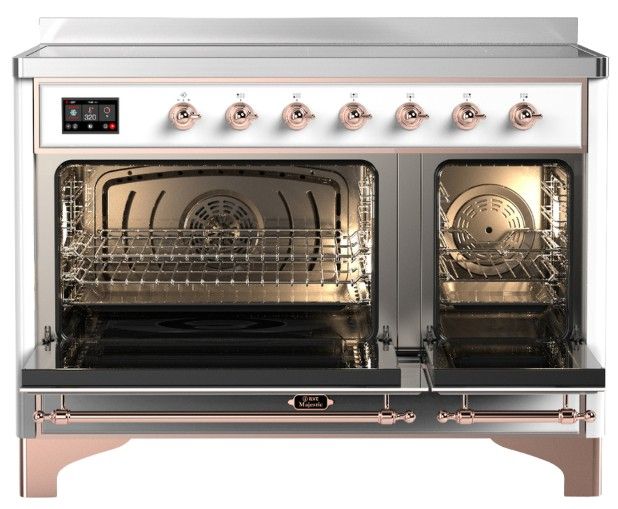 Ilve® Majestic III 48" Custom Pro Style Induction Range with Solid Door and Copper Trim-1