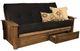 Kodiak Furniture Washington Suede Black/Rustic Walnut Full Storage Futon with Mattress-0