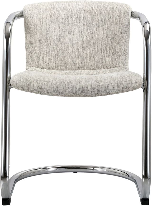 Moe's Home Collection Freeman 2-Piece Blended Cream/Chrome Frame Dining Chair Set-1