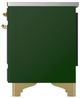 Ilve® Majestic III 40" Emerald Green Pro Style Induction Range with Triple Glass Door and Brass Trim-4
