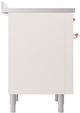 Ilve® Nostalgie II Noblesse 36'' Antique White Pro Style Induction Range with Copper Trim-2