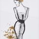 Olliix by Madison Park Posh Postures 2 Pieces Black and White Foiled Single Mat Framed Wall Art Set-2