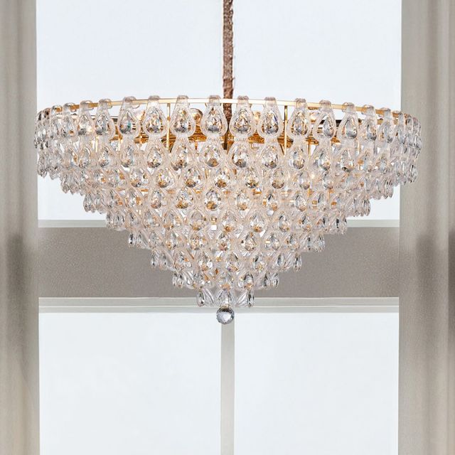Michael Amini® Gala Gold 28-Light Round LED Chandelier-1