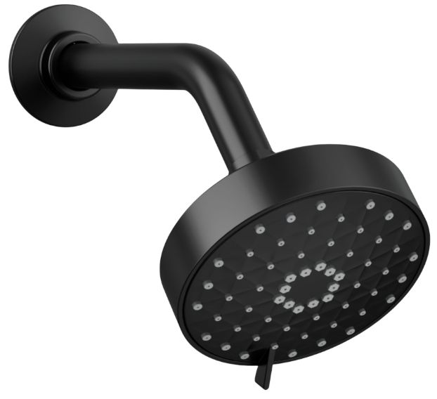 KOHLER® Awaken® G110 Matte Black 1.75 GPM 3-Function Showerhead-0