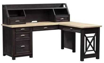 Liberty Furniture Heatherbrook Ash/Charcoal L-Shaped Desk-0