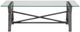 Bassett Mirror Ross Glass Top Cocktail Table with Gunmetal Base-1